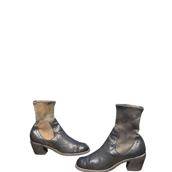 Vintage Guidi Leather Sock Boots size 39.5 euro - Picture 1 of 10